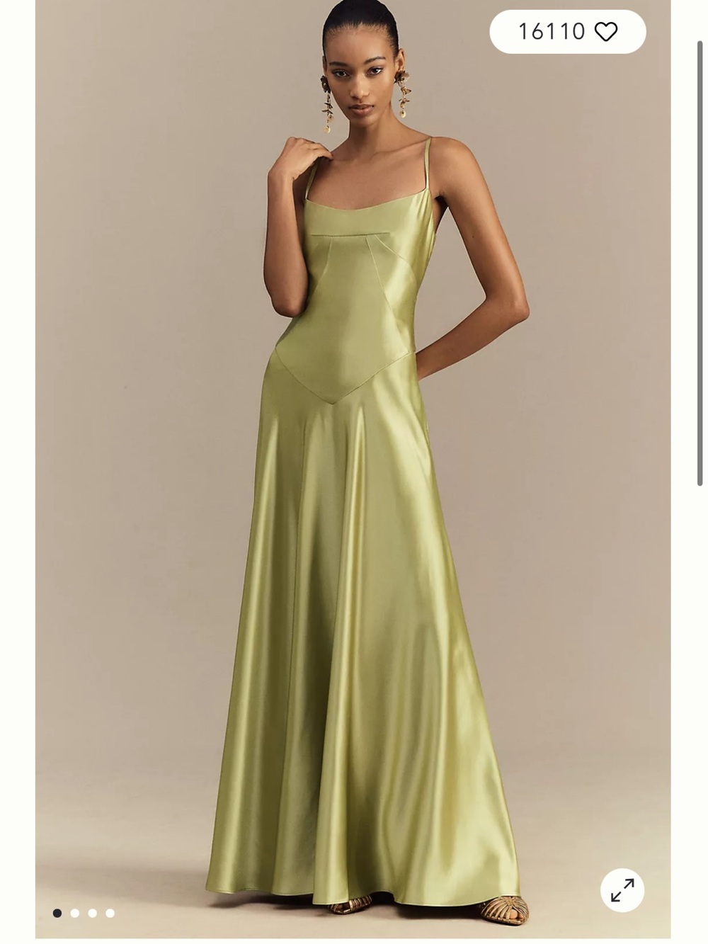 Mare Mare Emmy Satin matcha Green Maxi Dress